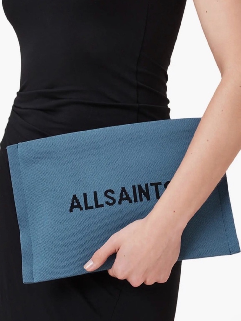 NWT All Saints IZZY CLUTCH Steel Blue